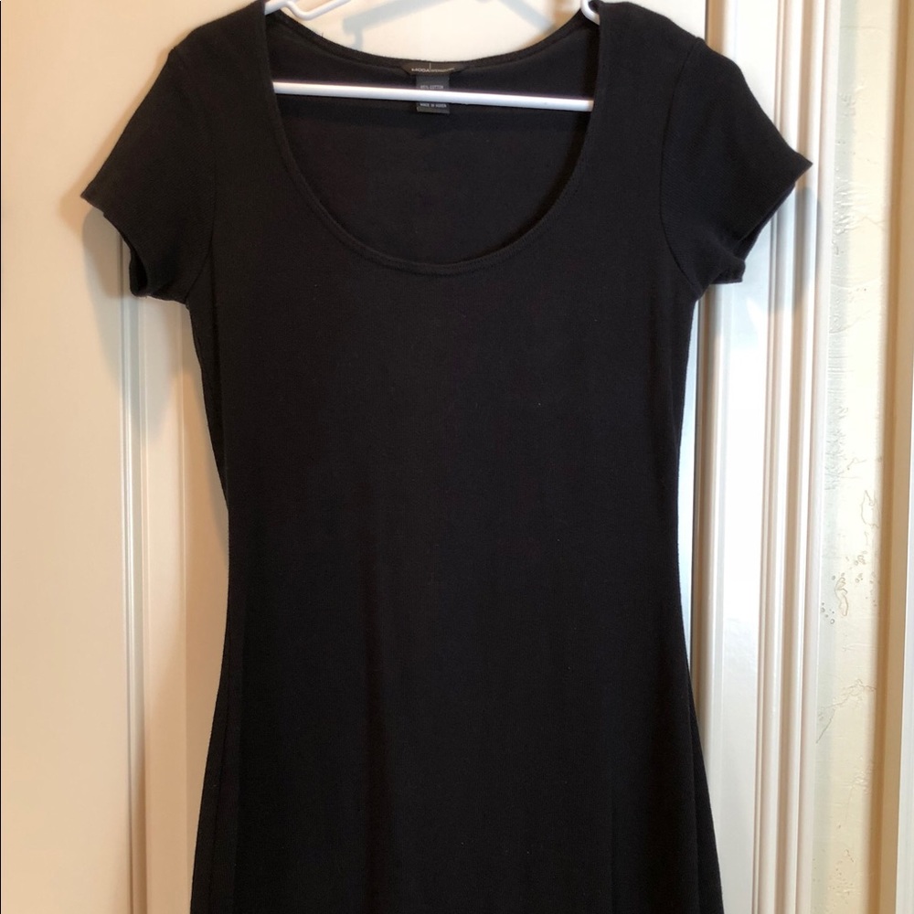 Black cotton T-shirt dress